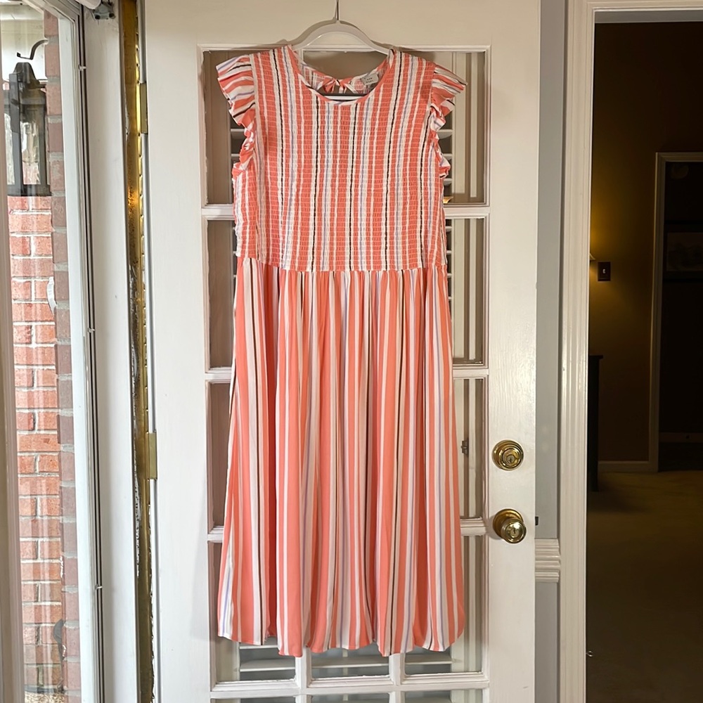 Orange striped dress